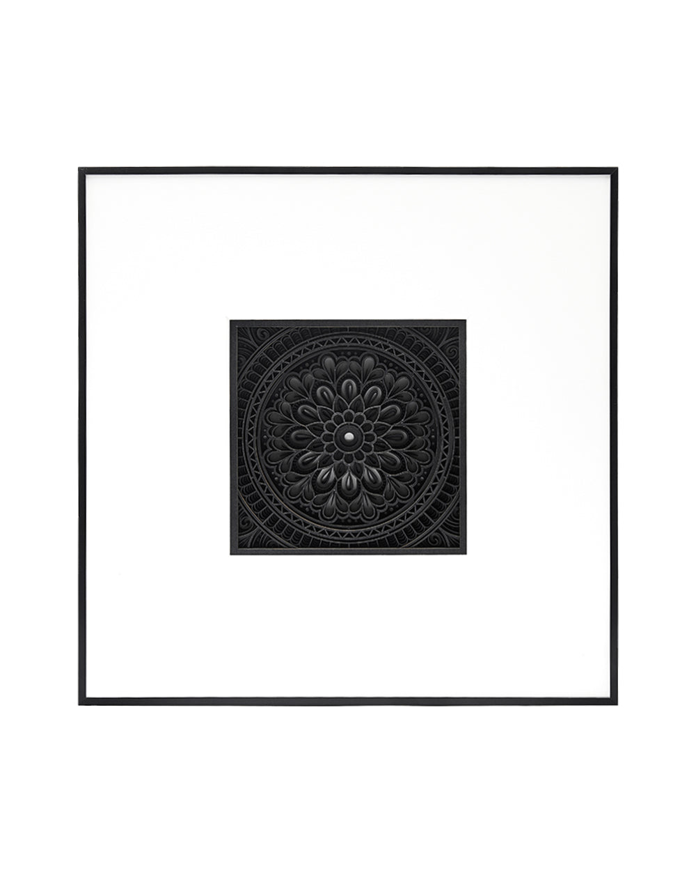 Flower Language Black Mandala Layered Carving Art Decor