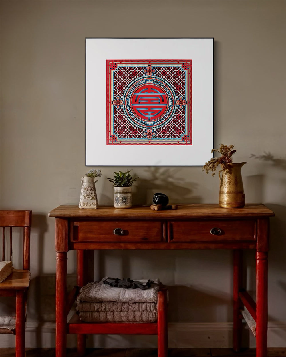 Health Chinese Style Multi-layered Carving Art Hanging Paintings On The Wall